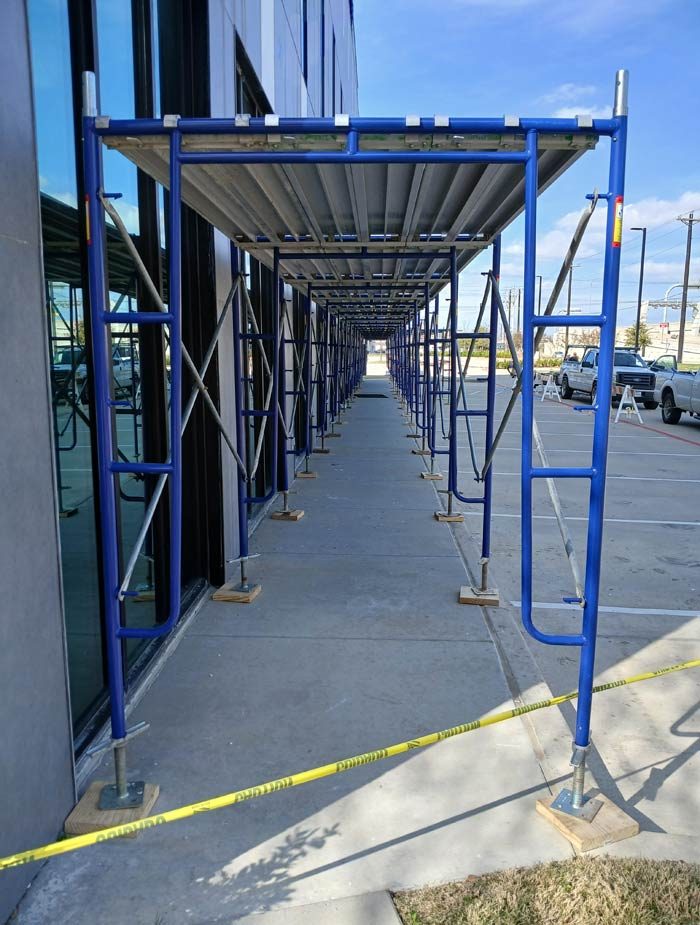 SIDEWALK COVERING CANOPY SCAFFOLDING