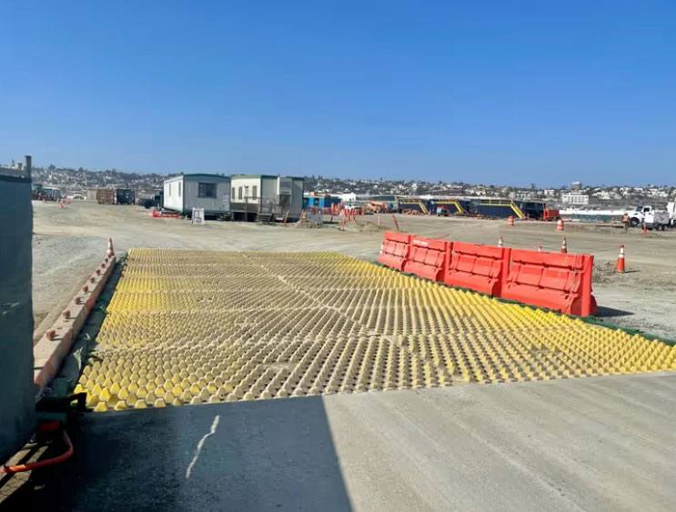 Trackout control mats on a job site 5
