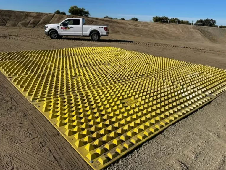 Trackout control mats on a job site 7