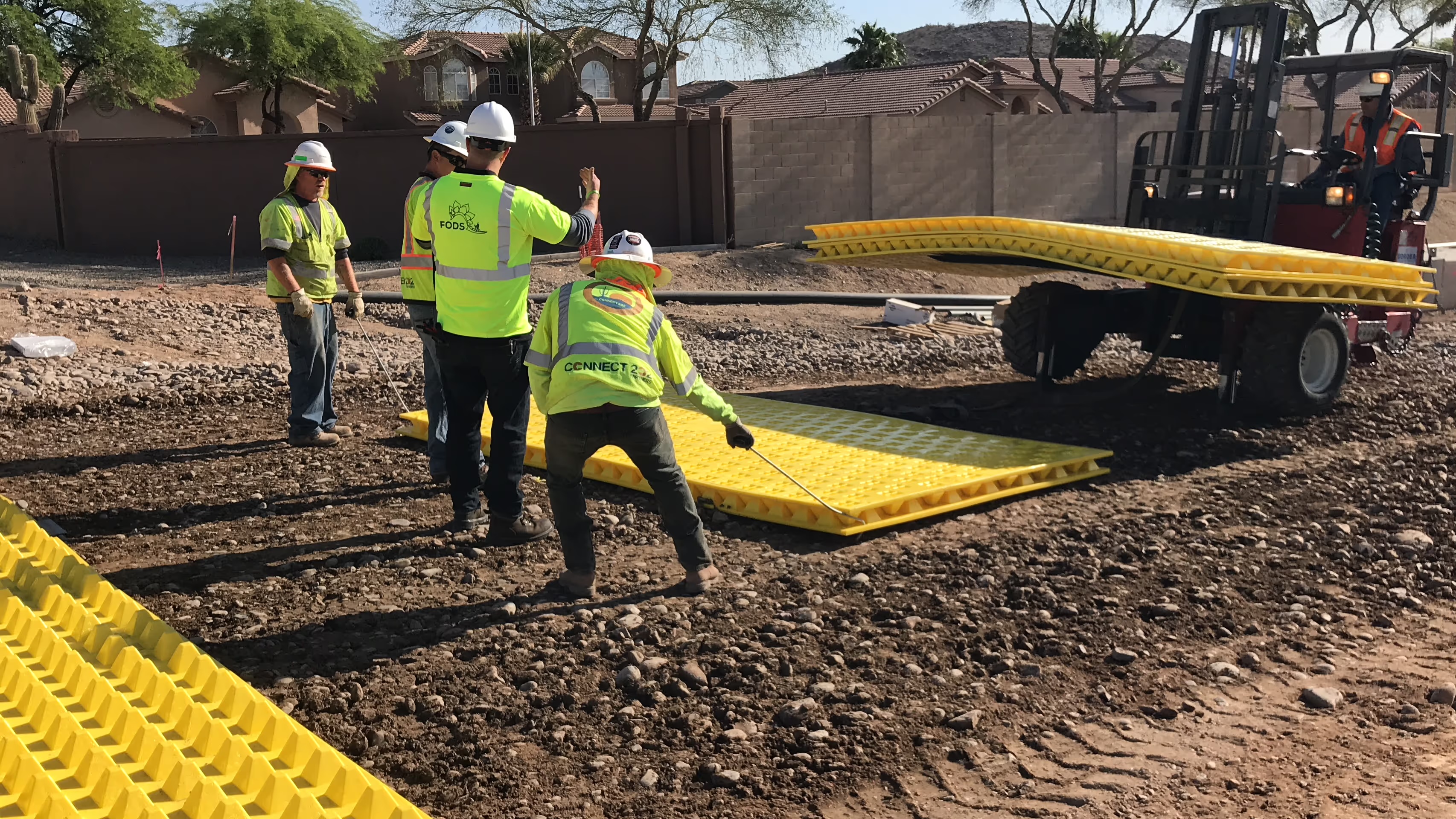 Trackout control mats on a job site 8