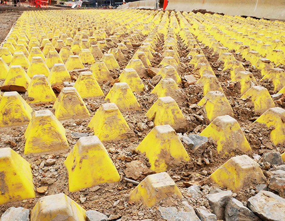 Trackout control mats on a job site 10