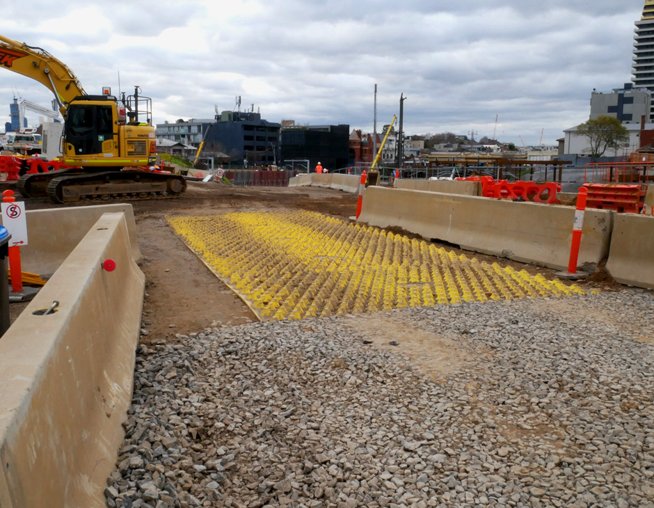 Trackout control mats on a job site 11