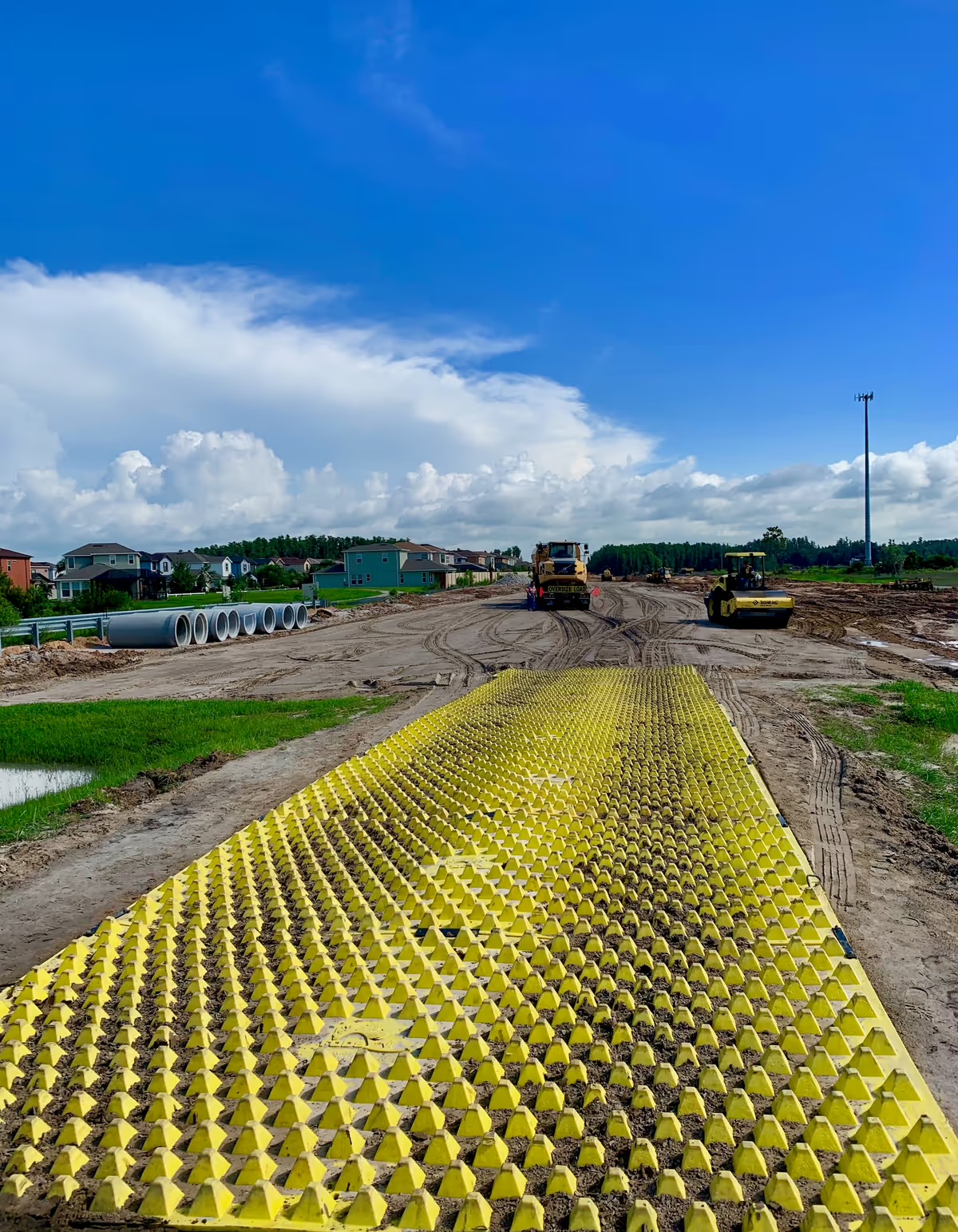 Trackout control mats on a job site 12